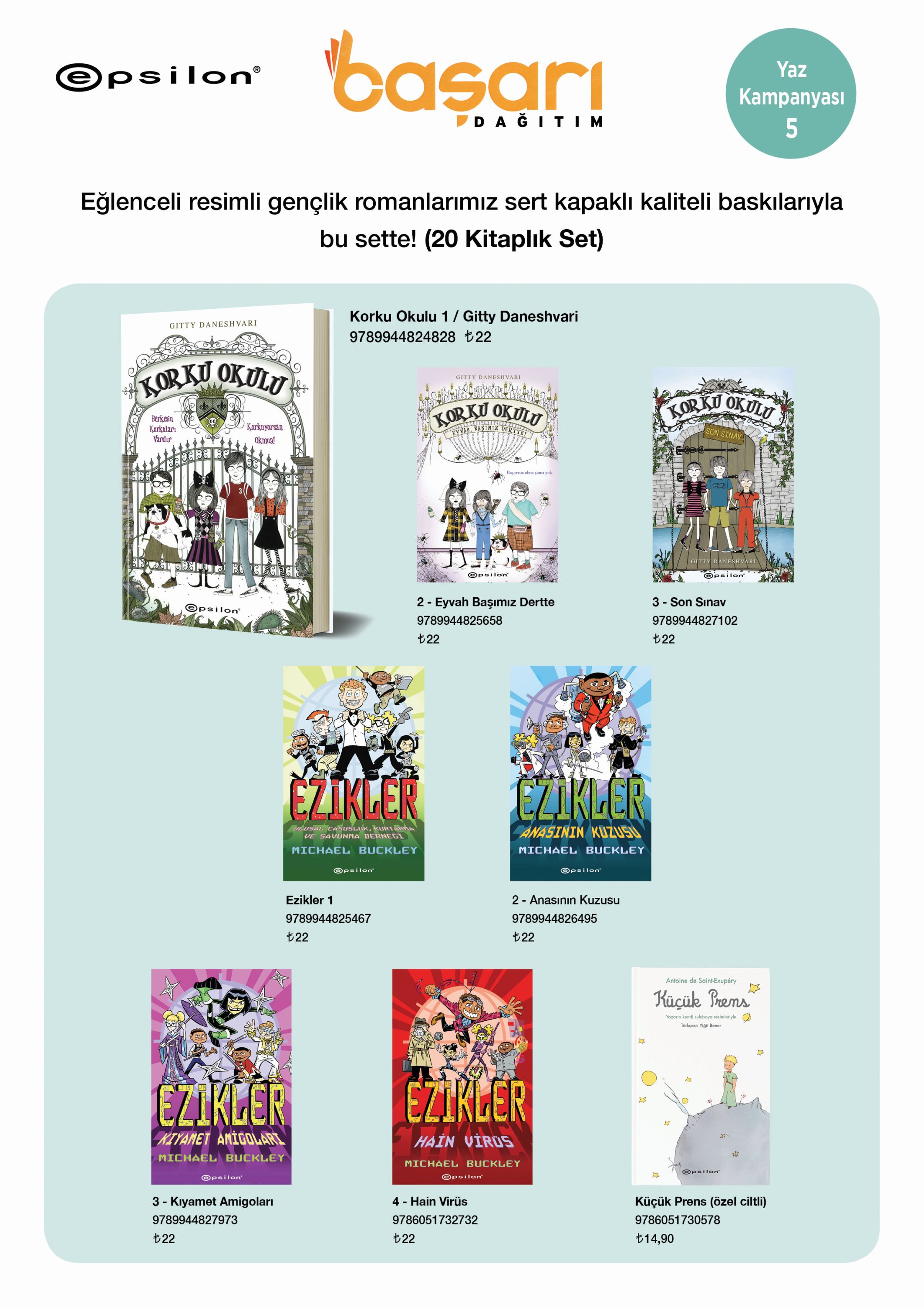 Bizim Okul Biacaip ve Diğer Eğlenceli Kitaplar Seti 20 Kitap