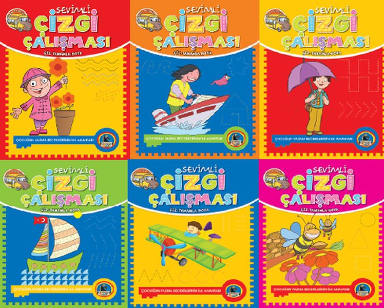 Sevimli Çizgi Çalışması  ÇizTamamlaBoya 6 Kitap