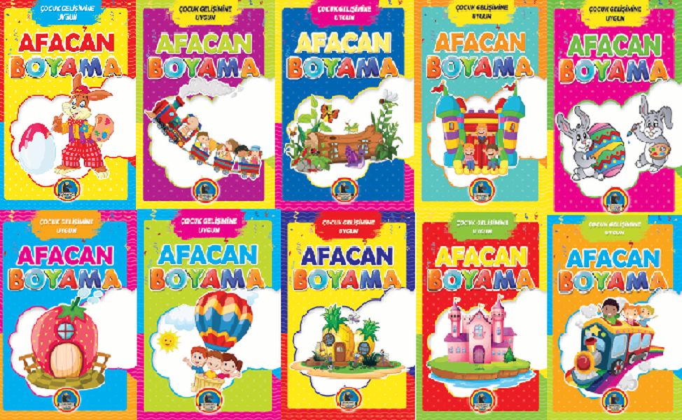 Çocuk Gelişimine Uygun  Afacan Boyama 10 Kitap