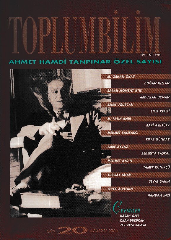 Toplumbilim Dergisi  Sayı20 Ağustos 2006