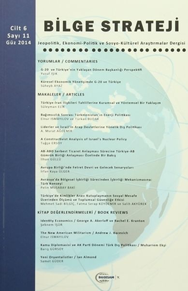 Bilge Strateji Dergisi Cilt 6  Sayı11 Güz 2014
