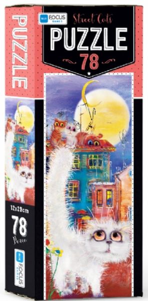 Blue Focus Street Cat  Puzzle 78 Parça
