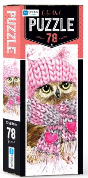 Blue Focus Cute Owl  Puzzle 78 Parça