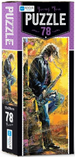 Blue Focus Young Man  Puzzle 78 Parça