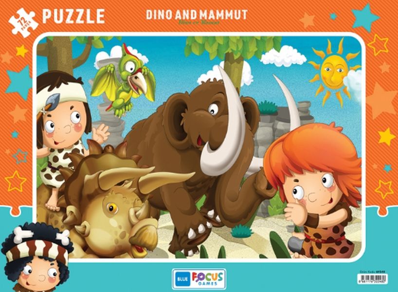 Blue Focus Dino And Mammut Dino ve Mamut  Puzzle 72 Parça