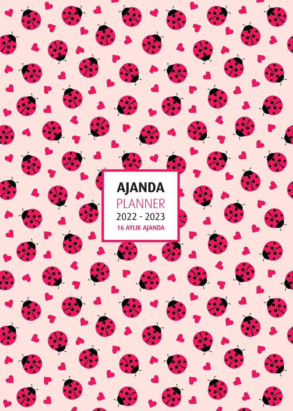 2022  2023 16 Aylık Ajanda Ladybugs 12x17cm