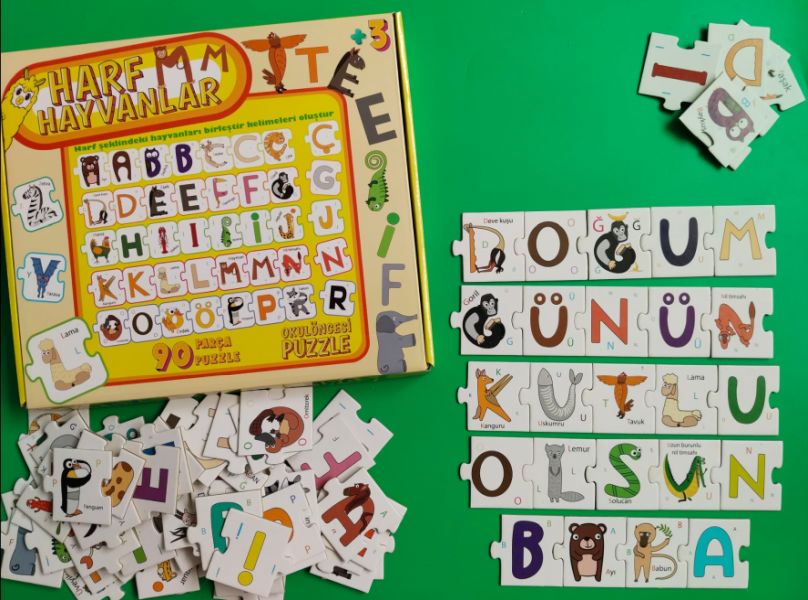 Harf Hayvanlar Puzzle  Büyük Kutu