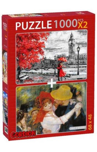 Street Of London + Dance At Bougival  2x1000 Parça Puzzle 40146