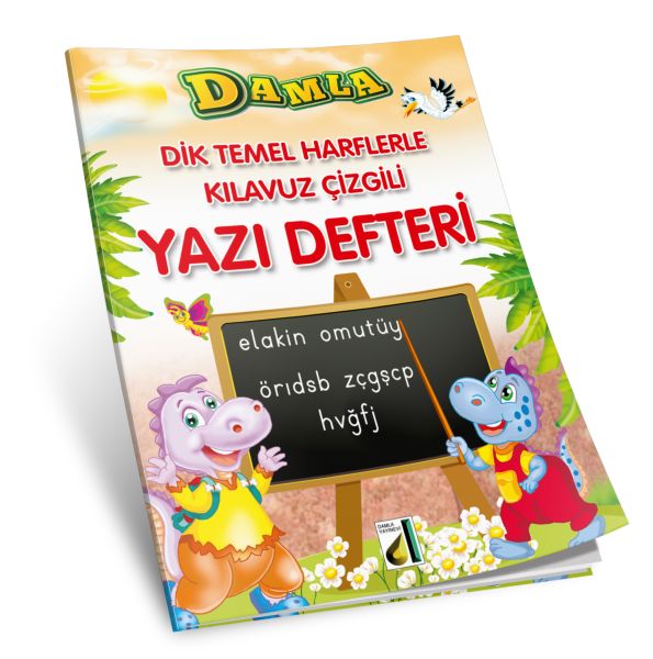 Dik Temel Harflerle Kılavuz Çizgili Yazı Defteri  Küçük Boy