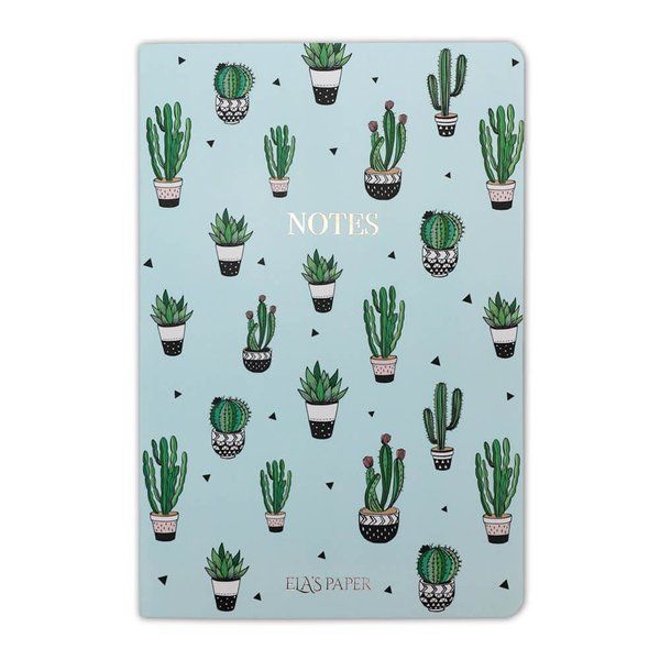 Kaktüs Mavi Notebook  Defter