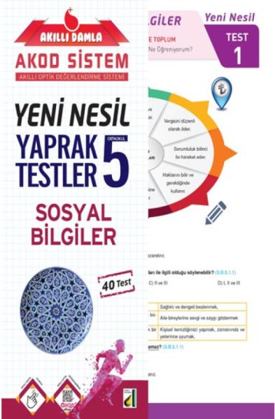 Akıllı Damla Sosyal Bilgiler Yeni Nesil Yaprak Testler5 Sınıf