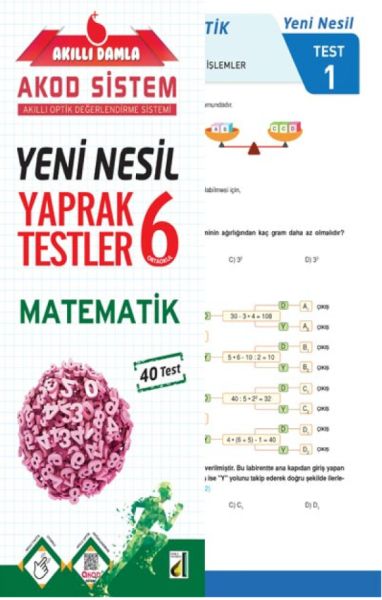 Akıllı Damla Matematik Yeni Nesil Yaprak Testler6 Sınıf