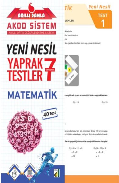 Akıllı Damla Matematik Yeni Nesil Yaprak Testler7 Sınıf