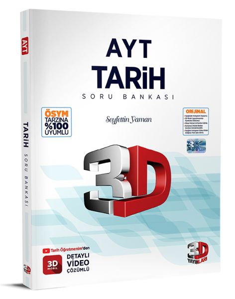 3D Yayınları  AYT Tarih Tamamı Video Çözümlü Soru Bankası