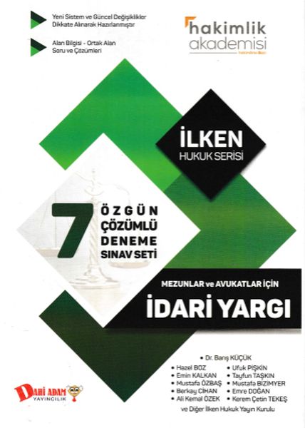 Dahi Adam Hakimlik Akademisi İdari Yargı 7 li Çözümlü Deneme Sınavı Seti Yeni