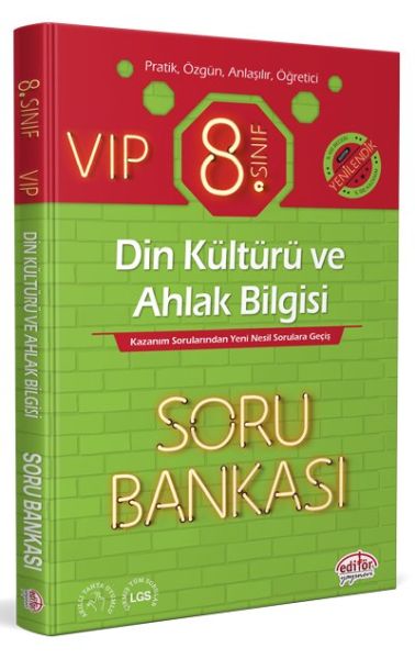 Editör 8 Sınıf VIP Din Kültürü ve Ahlak Bilgisi Soru Bankası