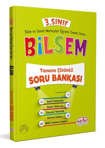 Editör 3Sınıf Bilsem Çözümlü Soru Bankası