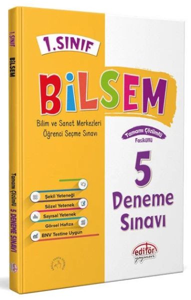 Editör 1 Sınıf Bilsem Tamamı Çözümlü 5 Deneme Sınavı
