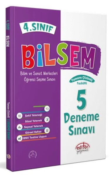 Editör 4 Sınıf Bilsem Çözümlü 5 Deneme Sınavı