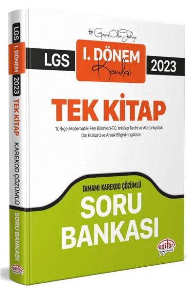 Editör 2023 LGS 1 Dönem Tüm Dersler Soru Bankası Karekod Çözümlü
