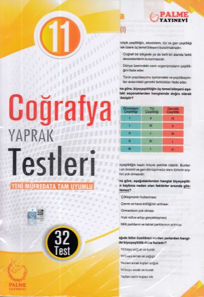 Palme 11Sınıf Coğrafya Yaprak Test Yeni