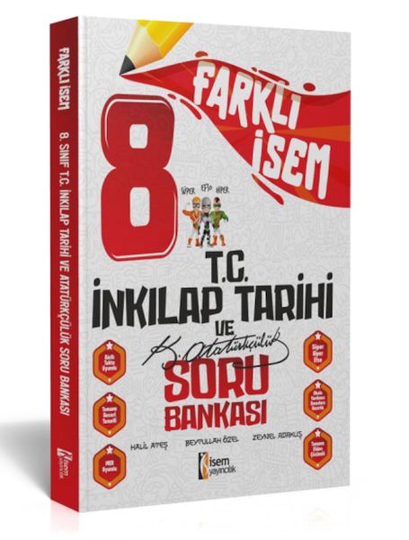 İsem Yayıncılık 2024 Farklı İsem 8Sınıf İnkılap Tarihi Ve Atatürkçülük Soru Bankası