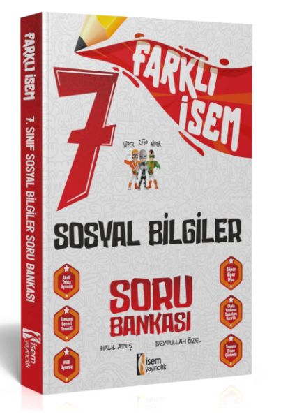 İsem Yayıncılık 2024 Farklı İsem 7Sınıf Sosyal Bilgiler Soru Bankası
