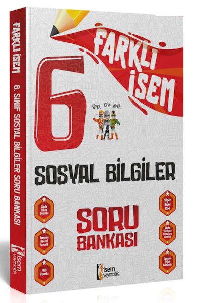 İsem Yayıncılık 2024 Farklı İsem 6Sınıf Sosyal Bilgiler Soru Bankası