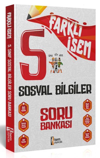 İsem Yayıncılık 2024 Farklı İsem 5Sınıf Sosyal Bilgiler Soru Bankası