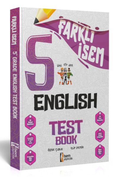 İsem Yayıncılık 2024 Farklı İsem 5Sınıf İngilizce Soru Bankası