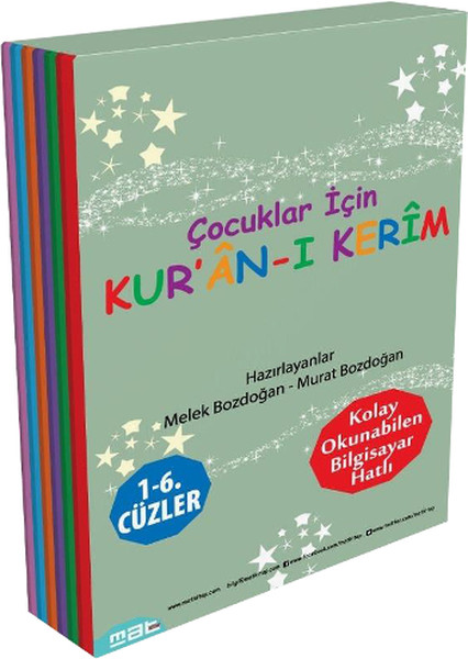 Çocuklar İçin Kur’anı Kerim 1 6 Cüzler 6 Kitaplık Set