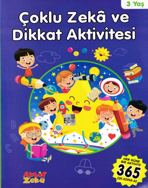 3 Yaş Çoklu Zeka ve Dikkat Aktivitesi  Mavi Kitap