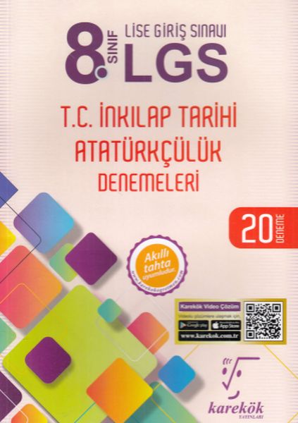 Karekök 8 Sınıf LGS TC İnkılap Tarihi Atatürkçülük 20 Deneme Yeni