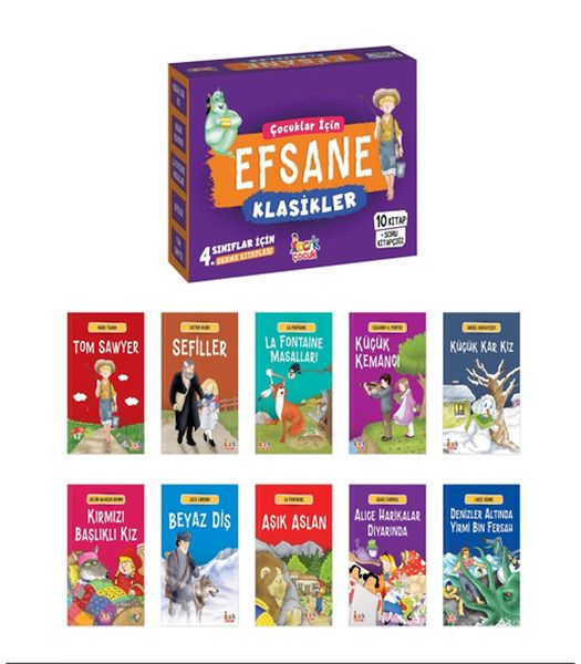 Çocuklar İçin Efsane Klasikler– 10 Kitap+Soru Kitapçığı