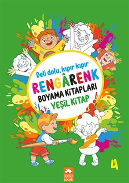 Rengarenk Boyama Kitabı 4  Yeşil Kitap