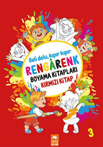 Rengarenk Boyama Kitabı 3  Kırmızı Kitap