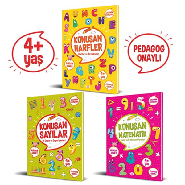 Konuşan Etkinlikler Serisi 4+ Yaş 3 Kitap Takım