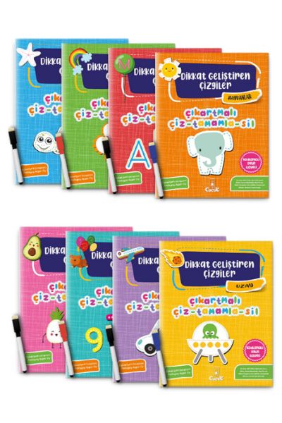 Dikkat Geliştiren Çizgiler Serisi 8 Kitap