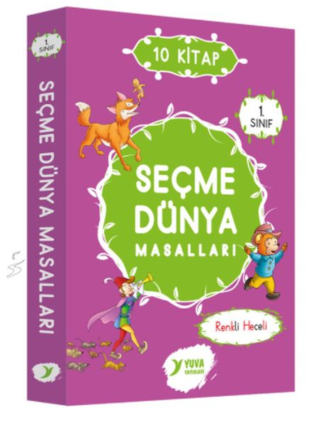 Seçme Dünya Masalları 1 Sınıf Renkli Heceli Düz yazı 10 Kitap