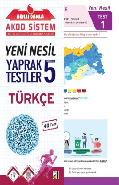 Akıllı Damla Türkçe Yeni Nesil Yaprak Testler5 Sınıf