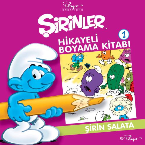 Şirinler Hikayeli Boyama Kitabı 1  Şirin Salata