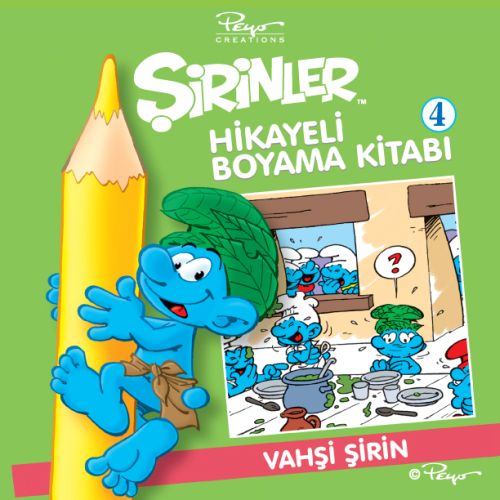 Şirinler Hikayeli Boyama Kitabı 4  Vahşi Şirin